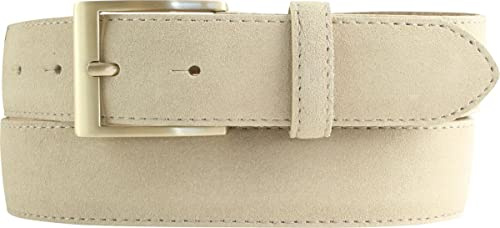 BELTINGER Gürtel aus Veloursleder 3,5 cm | Velour-Ledergürtel für Herren 35mm | Wildleder-Gürtel mit goldener Gürtelschließe