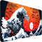 Tapis de souris de jeu de qualité supérieure - XXL - 900 x 400 mm - Vagues de style japonais - Imperméable et antidérapant - Bords cousus pour plus de durabilité - Parfait pour PC, MacBook et