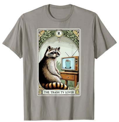 The Trash TV Lover Tarotkarte Lustiger Waschbär T-Shirt