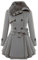 EFOFEI Damen Lange Wintermantel Taillierter Jacke mit Pelzkragen Frauen Trenchcoat mit Gürtel Elegant Grau M
