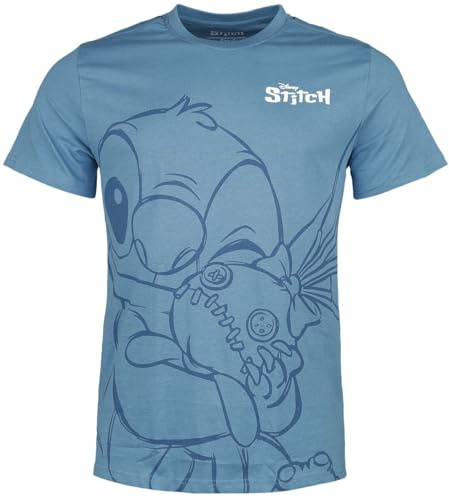 Lilo & Stitch Hugging Stitch Frauen T-Shirt blau XXL