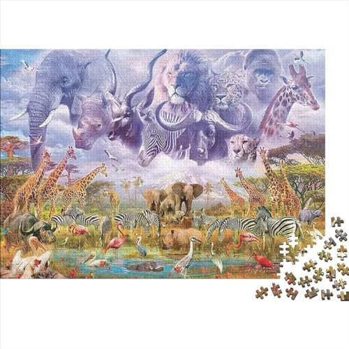 Animal Crossing Jigsaw Puzzles 1000 Piece Wooden Educational Game Home Decoration with Precise Interlocking Design for Adults & Kids Age 12 Years Up 1000pcs (75x50cm)