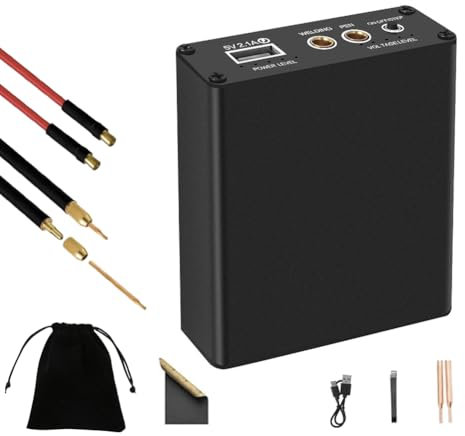 Saldatrice a Punti,con 11 livelli di potenza di saldatura, 50000mAh batteria, 2M foglio di nichel-plate, per la fabbricazione di pacchi batteria (Nero profondo)