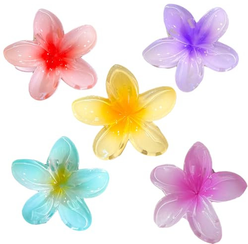 Qiwenr 5 Clips de Garras de Flores, Pezzipasador Antideslizante, Pinza Para Cabello, Pinzas Para el Pelo Mujer, Pinzas del Pelo, Pinzas Pelo Mujer, Pinzas Pelo Pequeñas, Hair Clips Antideslizante