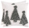 2er Set Weihnachten Kissenbezug Grün Tanne Tufteter Weihnachtsbaum 50x50cm Kissenbezüge Feines Leinen Kissenhülle Dekokissen für Sofa Wohnzimmer Schlafzimmer Couch Heimdekoration