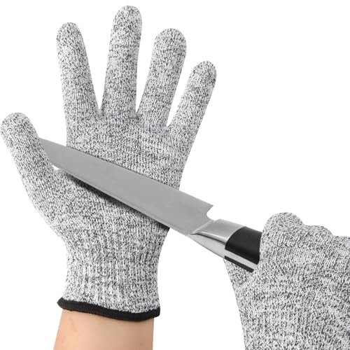 BLMHTWO Cut Resistant Gloves, Cutting Gloves Level 5 Protection Comfortable and Breathable Food Grade Cut Proof Gloves for Oyster Shucking, Fish Cleaning, Whittling (S)
