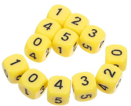 DRESSOOS Wahrsagewürfel für die Bildung 20 Stück gelbe Acrylwürfel für Brettspiele für und Schüler