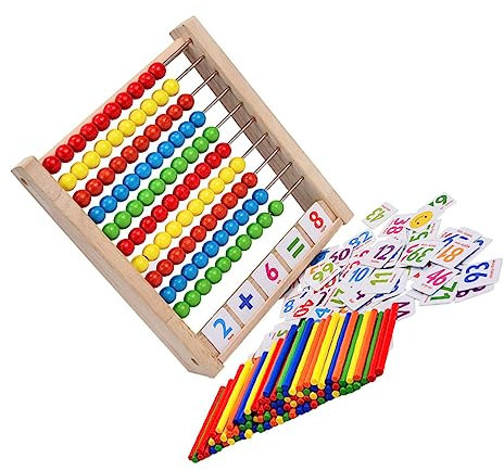 FELTECHELECTR Spielzeug Für Kleinkinder 1 Set Multifunktionaler Holz-abakus Mathematik-lernwerkzeuge Zahlen Lernspielzeug Für Jungen Und Mädchen