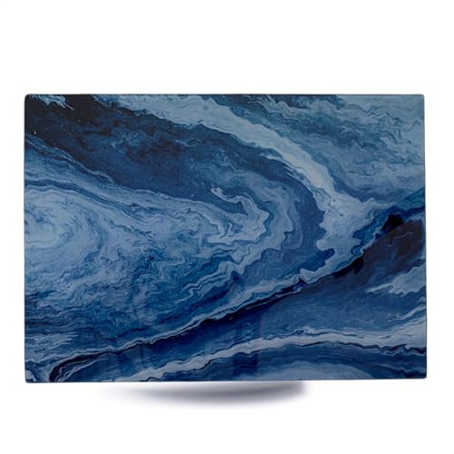 Kerafactum Glasschneideplatte mit Motiv | 35x25 cm, ESG-Sicherheitsglas, rutschfeste Silikonfüße, schnittfeste hitzebeständige Servierplatte | Hygienisch, bruchfest & stilvoll für Küche & Gastronomie