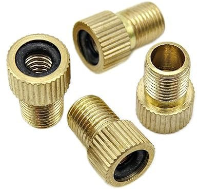 11Pcs Presta Valve Adapter,Bike Pump Adaptor,Bike Pump Adapter Converter,Presta to Schrader Valve Adapter,Rubber Inner Ring,Inflate Bike Tyre with Standard Pump or Air Compressor,Gold
