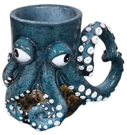 Zankie Cthulhu Octopus Mug - Pirate Tankard Holder with Cthulhu Tentacle 3D Octopus Statue Coffee Cup with Handle Handmade vik ing Pirate Tankard