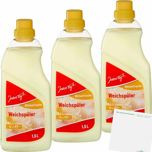 usy Bundle für Jeden Tag Weichspüler Blütenfrische 3er Pack (3x1,5l Flasche) + usy Block