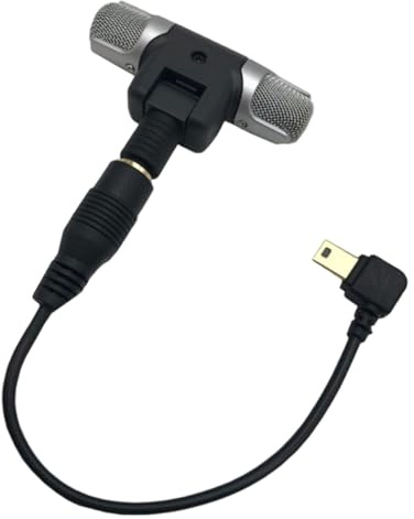 Tofficu Stereo Microphone with Shaped Plug and USB Adapter Double Sided Tape Included Compatible with Gopro Cameras and Port Devices Enhanced Sound Quality for Video Recording and Vlogging