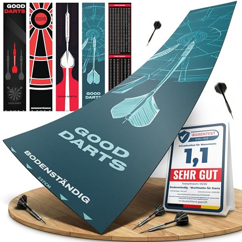 BODENSTÄNDIG® Tapis de fléchettes avec Ligne de Lancer - Blueprint