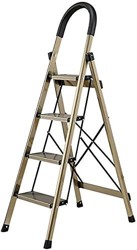 GPDNBIEU, Tritthocker, Trittleitern aus Aluminiumlegierung, klappbare Tritthockerleiter mit Handgriff und rutschfestem, robustem wi(4 Layer)