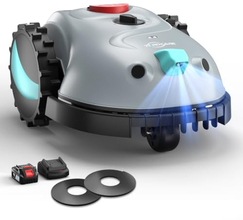 (2026 Upgrade) YARDCARE V100 Robot Tagliaerba a Batteria con Navigazione Visiva, Rilevamento di 150 Ostacoli, Robot Tosaerba Fino a 150 m², Robot Tosaerba con Lame di Ricambio, Banda magnetica
