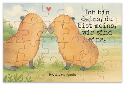 Mr. & Mrs. Panda Puzzle Capybara Liebe Design 24 Teile - Geschenk, Herzlich, 300, 1500, Geschenkidee, Valentinstag, Puzzlespiel, 2000, Lustige Sprüche, 500, Liebesspruch
