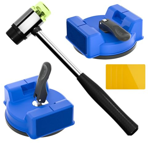 XINYIQI 2er-Pack Bodenlückenfixierwerkzeug mit doppelseitigem Schlagdesign – robuster Saugnapf & wiederverwendbare Pads für Hartholz, Laminat, LVP und Bodeninstallation & Reparatur