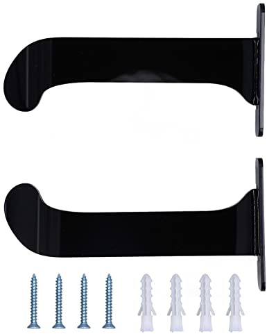 Acrylic Yoga Mat Wall Mount Holder, Yoga Mat Storage Rack, Space Saving Wall Hanger for Home Gym Office, Waterproof Durable Acrylic Bracket with Screws for Yoga Mat Organization (Schwarz 1 Paar)