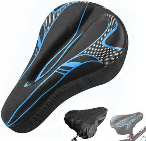 QiMan Fahrradsattel Überzug, Sattelschutz Wasserdicht Fahrrad, Upgrade New Ergonomischer Gel Sattelbezug Fahrrad, Hohl und Atmungsaktiv, Geeignet für Mountainbike-Sitz für Damen & Herren