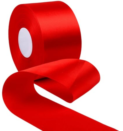 Geschenkband 2cm-30cm Breit Satinband Rotes Band (Rot (7 cm × 91 m) – 1 Rolle)