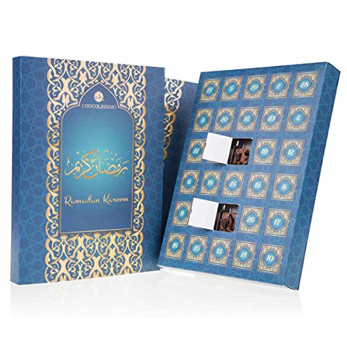 CHOCOLISSIMO - Ramadan Kalender - Schokolade mit Datteln - Iftar Kalender | Ramadhan Calendar | Geschenkidee für Muslime | Datteln, Mann | Frau | Kinder | Ramadan Kareem, Fastenmonat Geschenk, Luxus