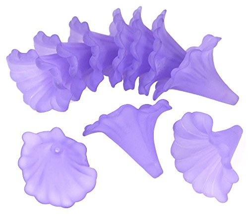 Blütenkelch-Perlen 10er-Pack 41x35mm Kelche Lilien Röcke Blumenkelch Farbauswahl, Farbe:flieder