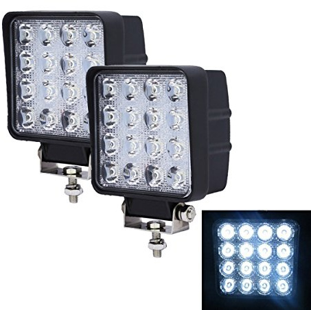 Greenmigo HJ 2x 48W LED Arbeitsscheinwerfer 4320LM Zusatzscheinwerfer LED Scheinwerfer IP67 Offroad Wasserdicht Flutlichtstrahler 12V 24V [Energieklasse A++]