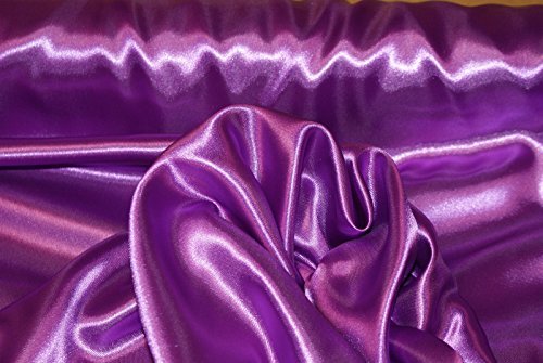Stoff-Kollektion - Satin Stoff Meterware aus Polyester - Polyestersatin Glänzend & Doppelseitig 150cm breit – Ideal zum Nähen von Kostümen, für Bekleidung, als Dekostoff etc. - Violett