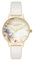 Olivia Burton Analog Quarzuhr für Damen Kollektion Watercolour Florals mit Rötliches Lederarmband - OB16PP45
