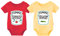 culbutomind Baby Zwillinge Body Junge Mädchen Strampler Yummz Tomato Mustard Farbe Rot gelb Fun Baby Lustig Geschenke Geburt Babykleidung（Yummz KM-S6M Short）