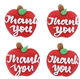 Thank You Apple Sugar Decorations - 12 piece - single