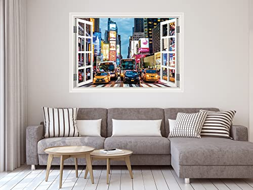 Oedim Fensterbild New York | 50 x 35 cm | Aufkleber im Lieferumfang enthalten | Dekoration | Aufkleber für Ihr Zuhause | Professionelles Design