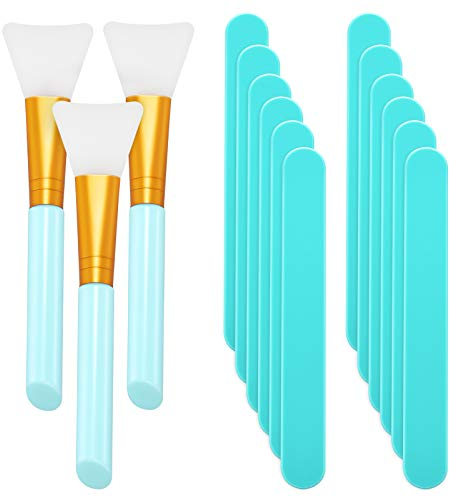 HICARER 15-teiliges Set wiederverwendbare Rührstäbchen inkl. 12 Harzstifte, Makeup-Stick und 3 Silikon-Epoxid-Pinsel zum Mischen von Harz-Epoxid-Flüssigkeit für Gesichtsabdeckung