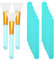 Hicarer 15 Pieces Reusable Stir Sticks Sets Include 12 Pieces Resin Sticks Stirring Makeup Stick and 3 Pieces Silicone Epoxy Brushes for Mixing Resin Epoxy Liquid Facial Cover Paint Making DIY (Blue)