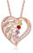 lorajewel Pendentif 3 prenoms Or Rose personnalisé Femme Argent 925, Collier Cœur avec Naissance Cadeau Anniversaire pour Femmes et Filles Bijoux Femme Cadeau Fête des Mères