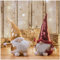 com-four® 2X Premium Weihnachts-Wichtel für die Weihnachtsdeko, winterliche Figur als Dekoartikel, niedlicher Kantenhocker als Raumschmuck oder Geschenk (2 Figuren goldfarben rot 37cm)