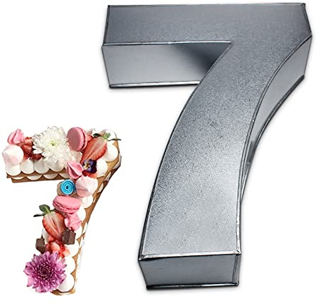 Global Outlet Ltd 0-9 Number Individual Cake tins for Baking and Birthday, Wedding Anniversary & Parties, Metallic Cake molds (7)