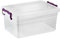 Asude Plastic Storage Box, 30L - 49cm x 22cm x 34cm, Clear, Stackable, Food Container, Home Kitchen Office Box