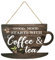 AUXSOUL Coffee Sign Good Moon Starts with Coffee & Tea Hanging Plaques for Kitchen Pictures for Wall Hanging Plaque Wooden Sign Farmhouse Decorative for Kitchen Bar Decor