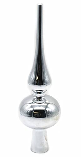 Weihnachtsbaumspitze 20cm Christbaumspitze Tannenbaumspitze Baumschmuck Spitze, Farbe:Silber