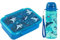 I-Drink – Bundle Lunch box + Borraccia Tritan 400ml, per Bambini, Porta Merenda, Picnic, Scuola, Senza BPA, con Disegni di Infanzia (Squalo)
