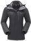 Damen Skijacke 3 in 1 Wanderjacke mit Fleece Wasserdicht Atmungsaktiv Funktionsjacke Winterjacke Winddichte Outdoorjacke mit Abnehmbare Kapuze für Winter Sport,Grau XL