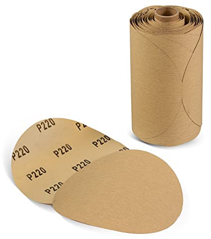 CowboyBOB 100 Stück 15,2 cm PSA-Schleifscheiben, Körnung 220, selbstklebendes Schleifpapier zum Entgraten und Verblenden, Schleifscheiben, Rollenanwendung in Industrie und Holzbearbeitung