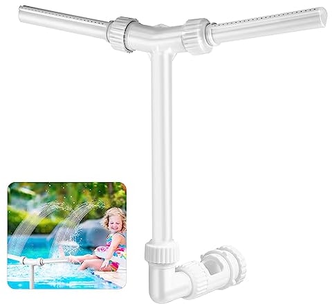 Pool Brunnen Aufstellpool, Brunnen für Pool mit Doppelspray Schwimmbadbrunnen mit Adapter für Eingelassene und Oberirdische Pools im Freien für 3,8/5,6 cm Rücklaufsprinkler