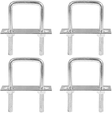 Quadratische U Bolzen, M6 Edelstahl U-Bolzen, Bolzen Zubehör U-Bügel Mit Platte Und Muttern, für Rohrleitungsbau und Industrielle Anwendungen,4 Stück (65mmX 80mm)