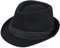 Herren-Fedora-Hut im Stil der 1920er-Jahre, Schwarz, Gangster-Trilby-Hut, Manhattan-Derby-Jazz-Kappe für Damen, Größe M, Faltenband, Schwarz, MEDIUM