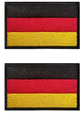 LJFEA 2 Stücke Deutschland Flaggen Patch Gestickt Abzeichen mit Klett Deutsch Applikationen für Kleidung Taschen Rucksack Uniform Weste Hundegeschirr Militär Taktisch Draussen Jersey