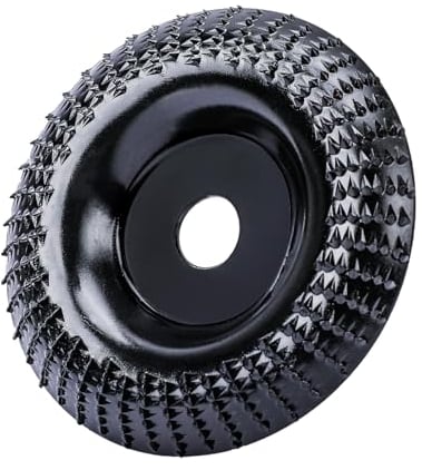 1 x Wood Carving Disc Grinder Wheel Disc,4 Inch (100mm) Angle Grinder Wood Sanding Disc,5/8” (16mm) Arbor, Angle Grinder Attachments,Woodworking Tools Suitable for Wood Carving(Black)