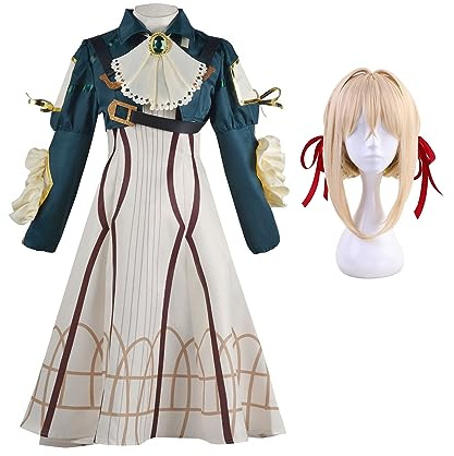 Zhongkaihua Violet Evergarden Cosplay Costume avec perruque Role Play Robe de bal Halloween Anime Carnival Party Tenue pour les fans